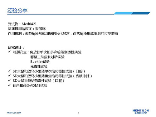 巴马小型猪经皮涂抹给予Med0421软膏，四周恢复、四周重复给药毒性试验研究