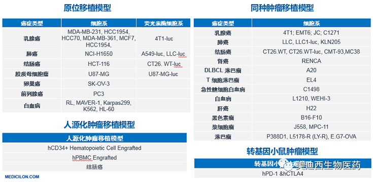 尊龙凯时 - 人生就是搏!原位移植模型、同种肿瘤移植模型、人源化肿瘤移植模型和转基因小鼠肿瘤模型清单