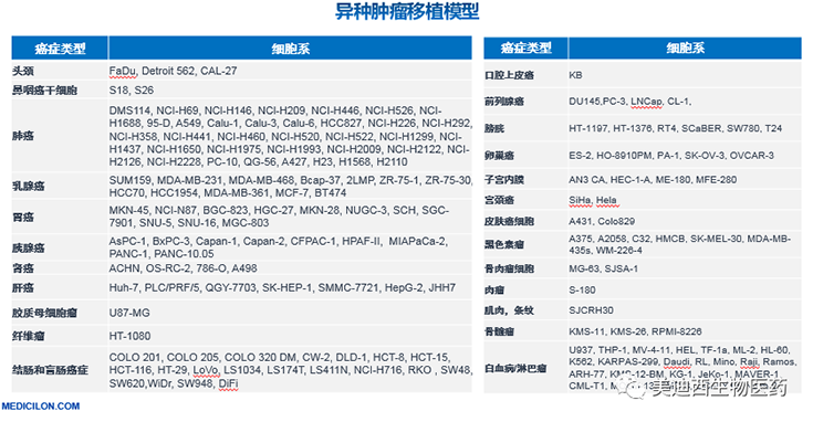 尊龙凯时 - 人生就是搏!异种肿瘤移植模型清单