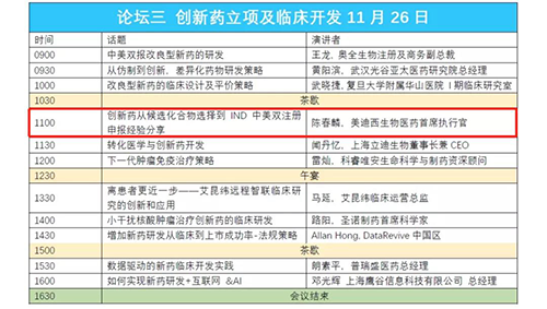 演讲题目：创新药从候选化合物选择到IND中美双注册申报经验分享 